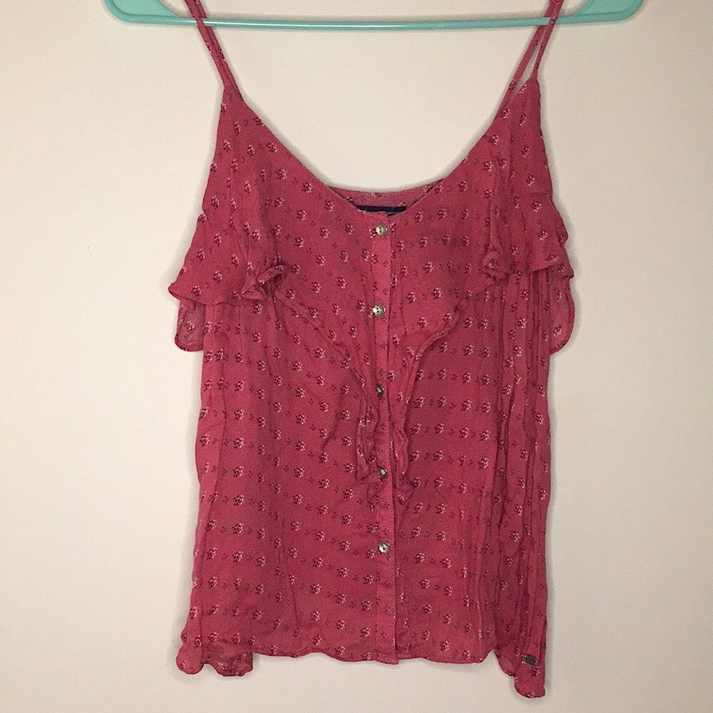 ✨4/$20✨ AEO Ruffled Button Front Tank - Picture 2 of 6
